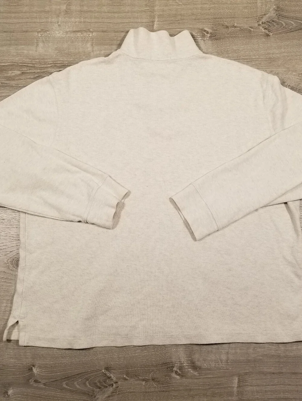 Polo Ralph Lauren 1/4 Zip Pullover Mens XL Beige Estate Rib Cotton Long Sleeve